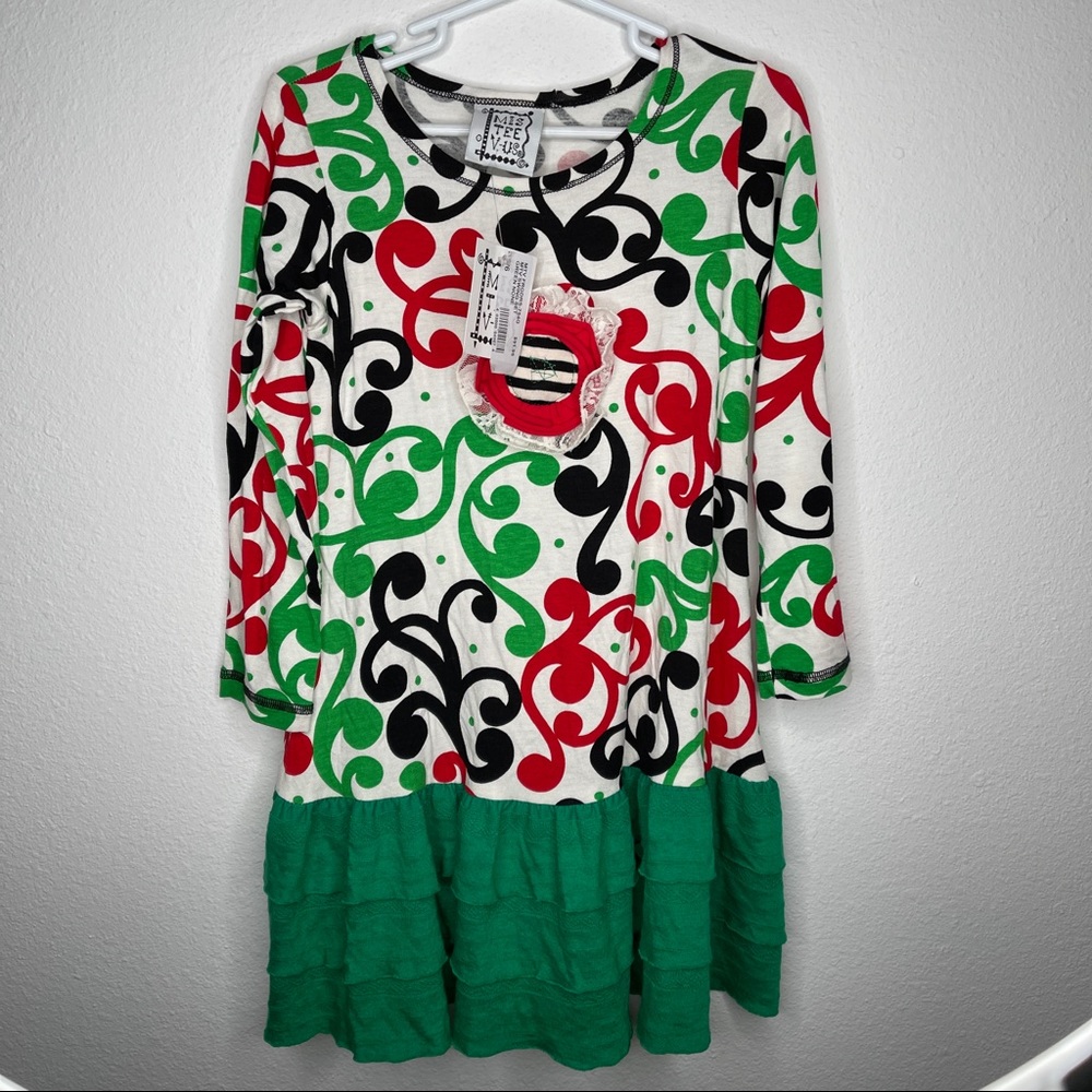 New with tags Mis Tee V-Us  dress red green sz 5/6
